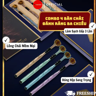 Bàn Chải Đánh Răng NAMIKO Hộp Combo 4 Bàn Chải Sang Trọng 3 Chiều