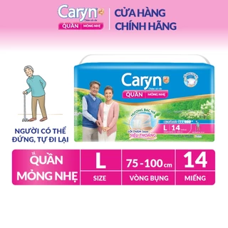 Tã/Bỉm Quần Người Lớn Caryn Mỏng Nhẹ Chống Tràn Dành Cho Người Già Có Thể Tự Đi Lại Size L (14/28pcs)