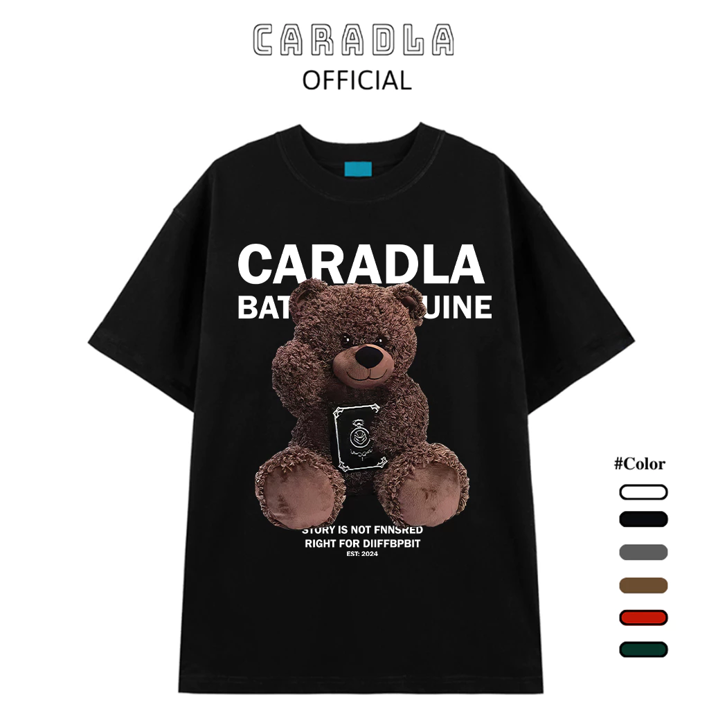 Áo Thun, Áo Phông Unisex Tay Lỡ CARADLA Mã TN GAUUNIE Chất Cotton Mềm Mịn Co Dãn Thoáng Mát Form Rộng Cho Nam Nữ