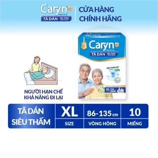 Tã/Bỉm dán người lớn siêu thấm Caryn dành cho người hạn chế khả năng đi lại Size XL (10/20pcs)