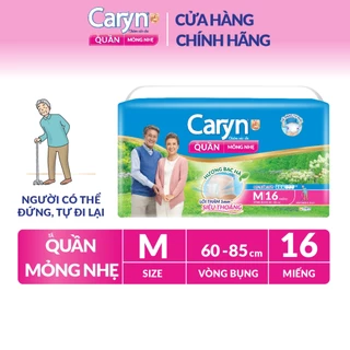 Tã/Bỉm Quần Người Lớn Caryn Mỏng Nhẹ Chống Tràn Dành Cho Người Già Có Thể Tự Đi Lại Size M (16/32pcs)