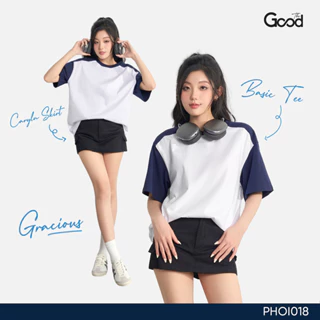 Áo Thun THE GOOD "Basic Tee", Áo Phông, Áo Unisex Chất Cotton Co Giãn Cổ Tròn Tay phối giả raglan Form Oversize