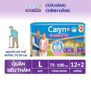 [TẶNG KÈM 2 MIẾNG] Tã/Bỉm Quần Người Lớn Caryn siêu thấm dành Cho Người Già Size L 12 miếng