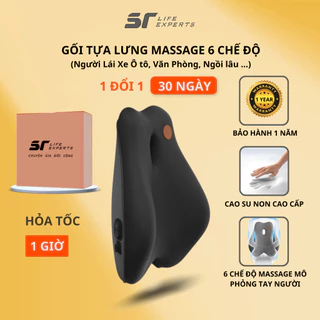 Gối Tựa Lưng Tích Hợp Massage, Đệm Lưng Chống Gù, Giảm Đau Cột Sống Dùng Cho Văn Phòng Ô Tô - Sairui