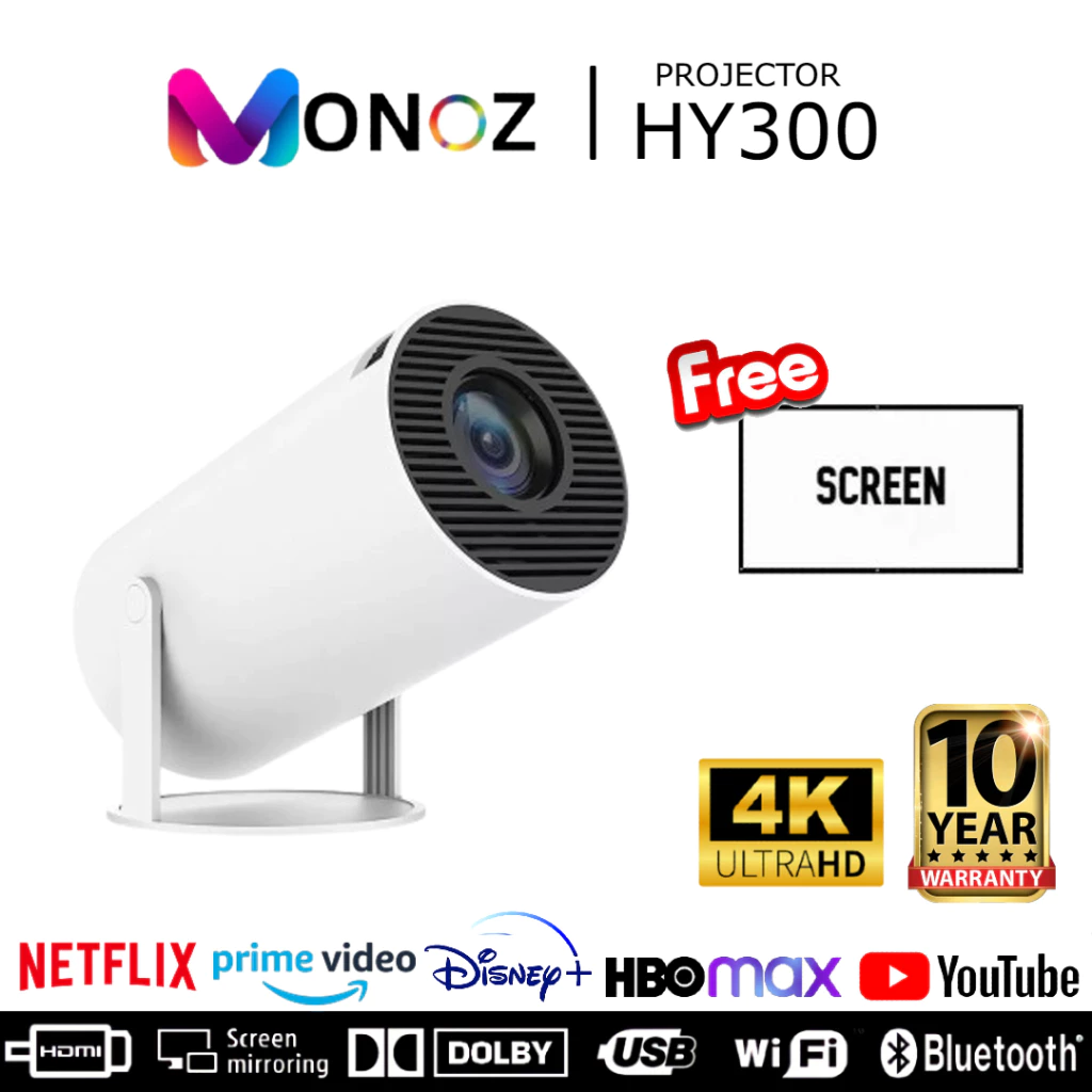 ⭐HY300⭐Máy chiếu mini HY300 Full HD android 11.0 Bluetooth 5.0 cho điện thoại máy chiếu phim Bảo hành 5 năm