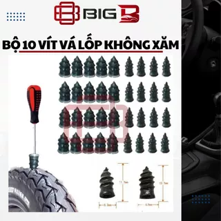 Hộp 10 Vít Vá Lốp Xe Không Xăm cho Ô Tô Xe Máy Xe Tải Không Cần Tháo Lốp BIG B STORE