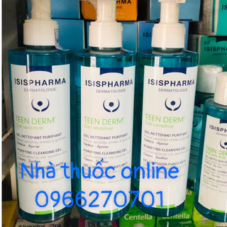 Gel rửa mặt da nhạy cảm giảm nhờnngừa mụn ISIS Pharma Teen Derm Gel Sensitive 250ml