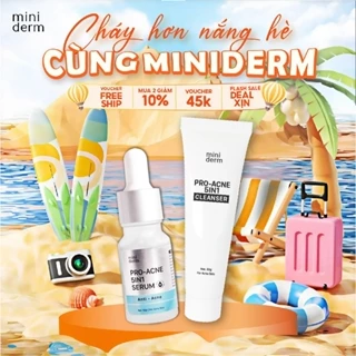 Combo Serum và sữa rửa mặt hô trợ giảm mụn MINIDERM 10G skincare