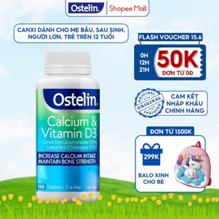 Viên uống bổ sung Canxi và Vitamin D3 cho mẹ bầu Ostelin Calcium & Vitamin D3 130 viên Úc