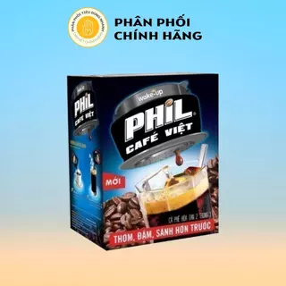 Cà Phê Phil Đen Đậm Vị Thơm Ngon _ Hộp 15 Gói Cà Phê Hòa Tan 2 Trong 1 – Phil Café Việt 16g/gói