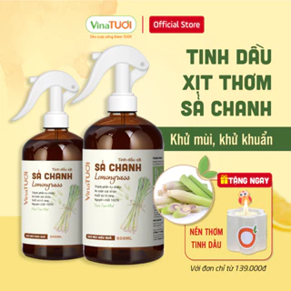 Bình Xịt Phòng Tinh Dầu Sả Chanh Nguyên Chất Đuổi Muỗi VINA TƯƠI 100ml/500ml Hương Thơm Thiên Nhiên Tươi Mát