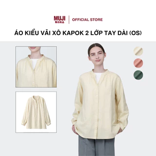 Áo Kiểu Vải Xô Kapok 2 Lớp Tay Dài (OS) MUJI