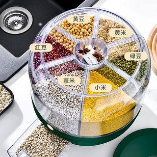 Hộp đựng gạo chia ngăn, hộp đựng hạt có nắp đậy chống côn trùng dung tích 13kg