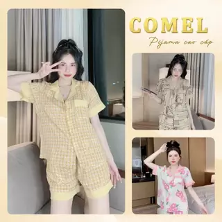 Bộ ngủ lụa mango pijama nữ áo cộc quần đùi 35kg-55kg - COMEL