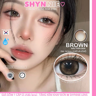 ✨[𝗚𝗜𝗔́ 𝟭 𝗖𝗔̣̆𝗣] Lens mắt BROWN - nâu giãn TO 14.5MM hợp makeup dễ thương, cute -SHYNNIE LENS (Lens Huế) 🐰