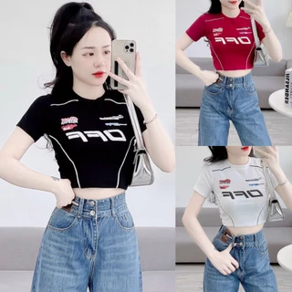 Áo Thun Croptop Tay Ngắn Chất Borip Đẹp Mịn In Chữ 17