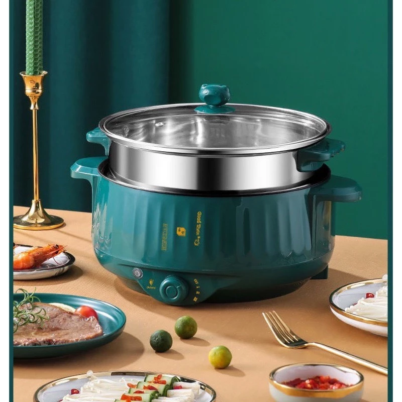 ✅ Nồi Lẩu Điện Mini-Nấu Mì 2 Tầng Kèm Giá Hấp Đa Năng-Nướng-Luộc-Chiên Chống Dính Vấn Đá Tiện Lợi-Ca nấu mì mẫu mới.gdh