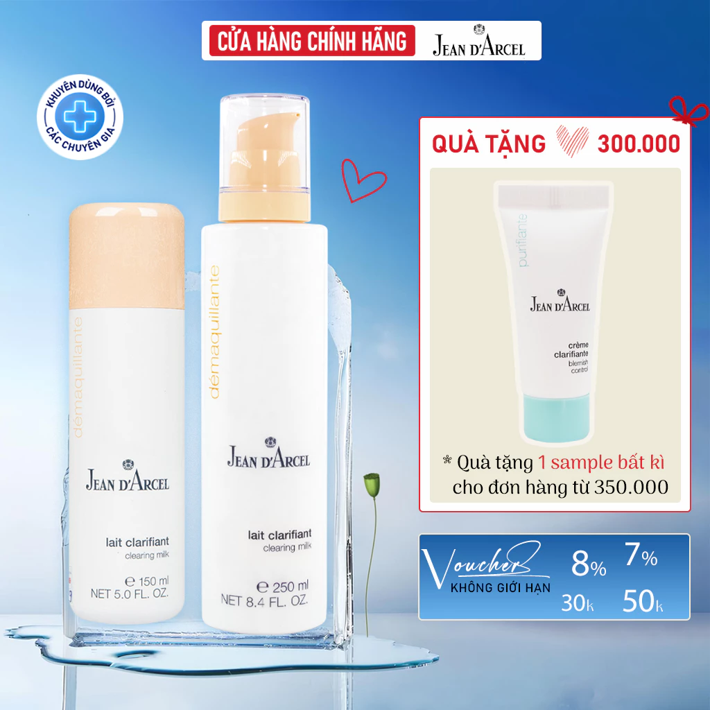 Sữa rửa mặt Jean D'Arcel, Jean Darcel Clearing milk, cho da dầu mụn