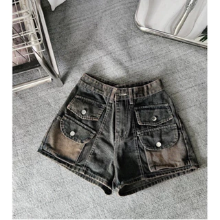 Quần short jean túi hộp.Short Jeans vải mềm chuẩn xin không co giãn