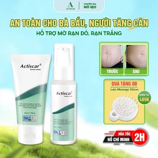 Kem Rạn Da Actiscar Stretch 50ml và Serum Rạn Da 30ml, Hỗ Trợ Mờ Rạn Đỏ Sau Sinh, Rạn Thâm, Rạn Trắng