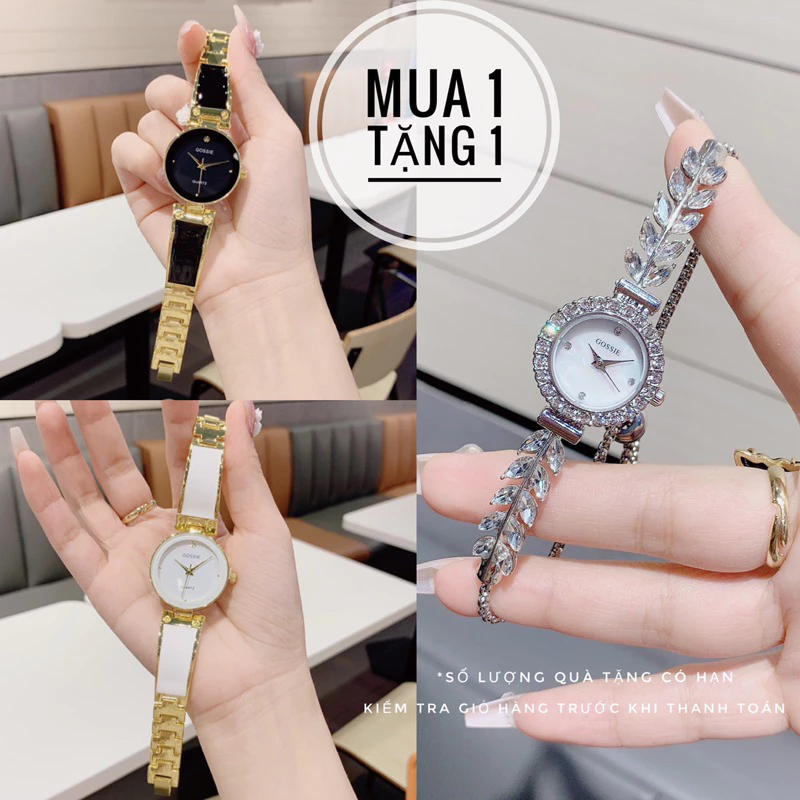 [COMBO MUA 1 TẶNG 1] Mua 1 Đồng Hồ GS Lắc Ceramic TẶNG 1 Đồng Hồ Cỏ Nhánh Lá Lệ Rút