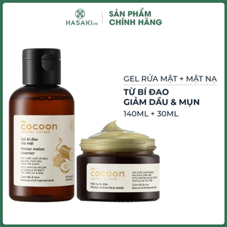 Combo Cocoon Gel Rửa Mặt + Mặt Nạ Bí Đao Giảm Dầu & Mụn 140ml+30ml Hasaki Sản Phẩm Chính Hãng