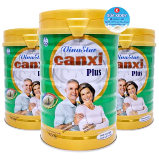 Sữa Vinastar Canxi Plus phòng ngừa loãng xương, tiểu đường lon 900g, cam kết chính hãng, date luôn mới (lon màu xanh lá)