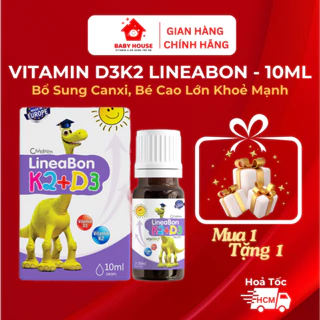 Vitamin D3K2 LineaBon 10ml, tăng hấp thu canxi giúp bé cao lớn khoẻ mạnh, hết còi xương