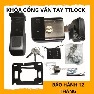 Khóa Cổng Vân Tay 2 Mặt Chống Nước TTLOCK Dùng Pin Hoặc Điện 12v Bảo Hành 12 Tháng