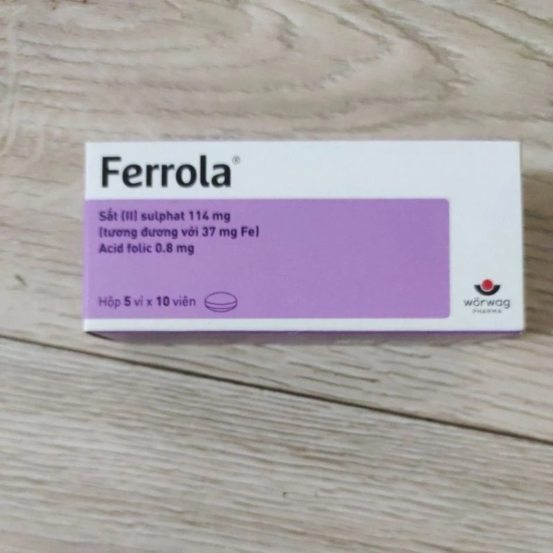 Viên uống bổ sung sắt và acid folic cho phụ nữ trước và sau khi sinh Ferrola(5 vỉ x 10 viên)