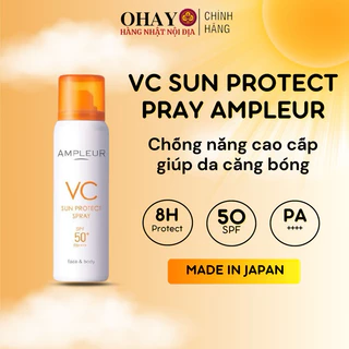 <HÀNG CHÍNH HÃNG>Xịt chống nắng Ampleur VC Sun Protect Pray dạng xịt cho cả mặt và body Nhật Bản- Ohayo Shop