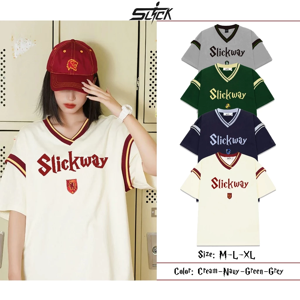Áo Thun Cổ Tim Form Oversize Harry Guys Cotton 100% - Local Brand THE SLICK WAY