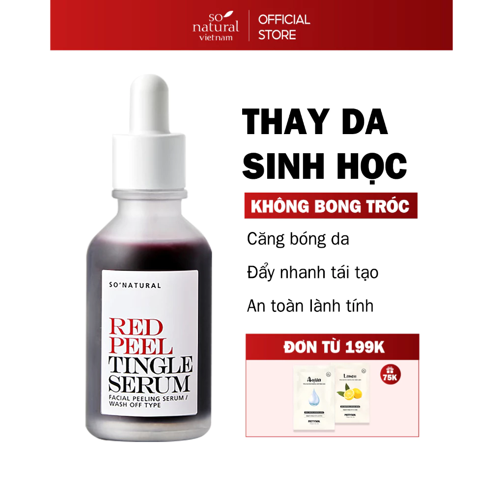 Red Peel Tingle Serum tinh chất tái tạo da sinh học mờ thâm trắng da So Natural 35ml