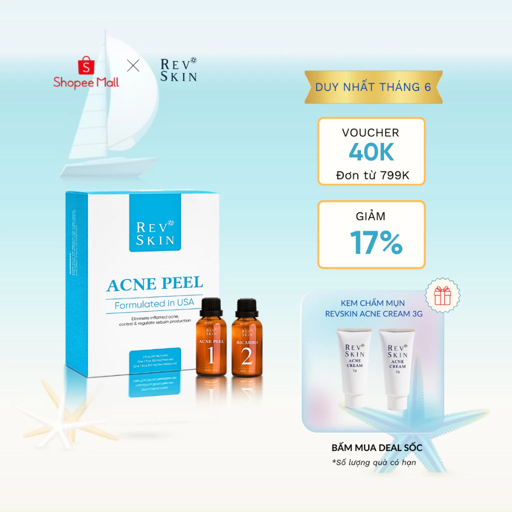 Bộ Peel Mụn- Acne Peel loại bỏ mụn mủ, sừng, mụn viêm, mụn ẩn, mụn đầu đen, đầu trắng