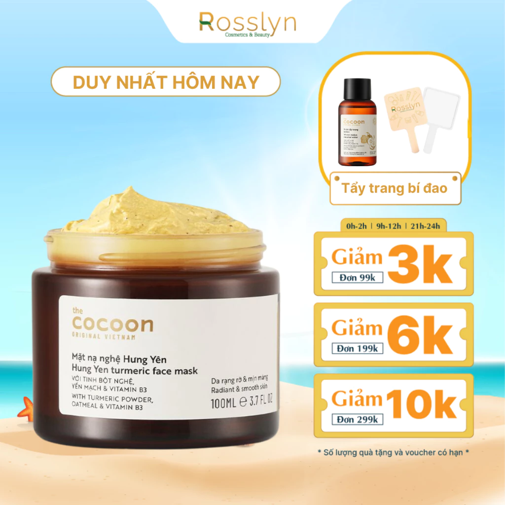 Mặt nạ nghệ Hưng Yên Cocoon giúp da rạng rỡ & mịn màng 30ml/100ml Rosslyn