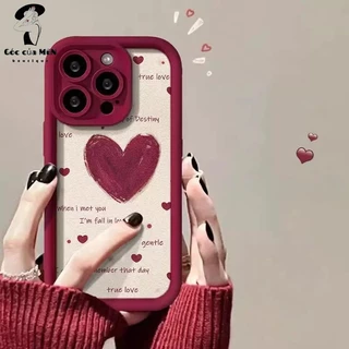 Ốp lưng điện thoại Mun_official, Ốp lưng iphone hình trái tim dễ thương cá tính, Ốp điện thoại mềm dẻo chống rơi rớt