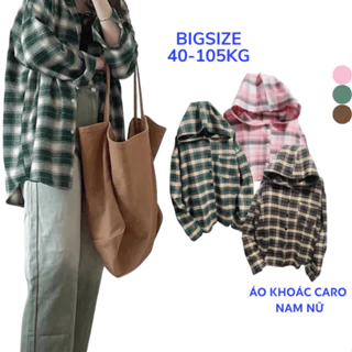 Áo Sơ Mi Khoác Ngoài BIGSIZE 40-105KG Flannel CARO Nam Nữ