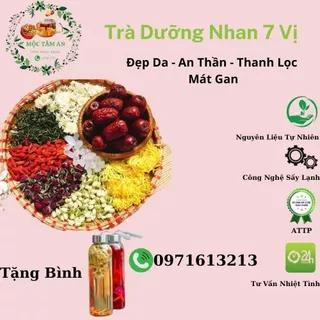 Sét 30 Gói Trà Dưỡng Nhan 7 Vị( Hoa Cúc; Nụ Hoa Hồng; Long Nhãn; Kỷ Tử; Táo Đỏ, Cỏ ngọt, Hoa nhài)