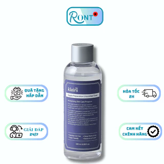 Toner dưỡng ẩm Klairs, nước hoa hồng cân bằng da không mùi, dưỡng ẩm 180ml_chính hãng