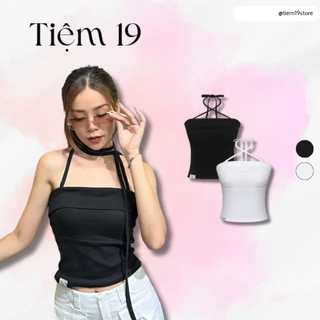 Áo ống cột dây thun gân cotton