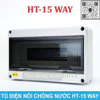 Tủ điện HT-15 WAY (15 đường) chống nước, chống bụi – Tủ điện lắp nổi, Tủ điện nhựa, Tủ điện ngoài trời (ETEK)