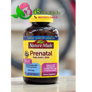 Vitamin Tổng Hợp Cho Bà Bầu_ Prenatal Multi +DHA (mẫu axit folic + dha)