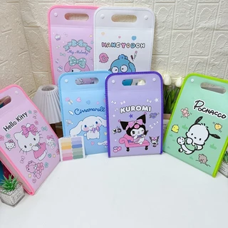 Túi đựng tài liệu, hồ sơ A4 13 ngăn mẫu Cinnamoroll, Kuromi, Melody, Hello Kitty Sanrio TooYoo BK01076