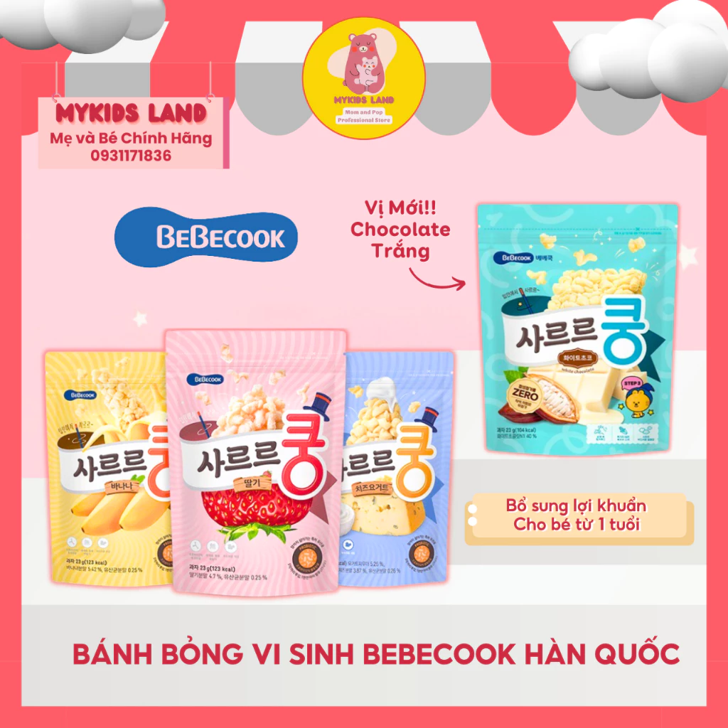 [DATE T11.2024] Bánh bỏng Vi Sinh BEBECOOK Hàn Quốc STEP 2 Bổ Sung LỢI KHUẨN Cho Bé Từ 1 Tuổi