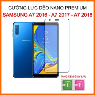 Cường lực Samsung A7 2016, A7 2017, A7 2018, cường lực dẻo 9H+