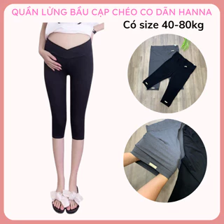 [Size 40 đến 80kg] Quần bầu legging lửng vải thun cotton cao cấp loại 1 co dãn thoải mái mềm mịn dày vừa phải không xù