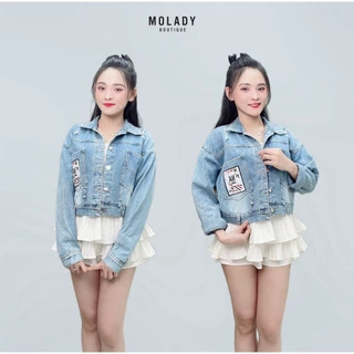 Áo Khoác Jeans Nữ Thiết Kế Phong Cách Thời Trang Thêu Chữ Mẫu Best Seller K306 - MOLADY