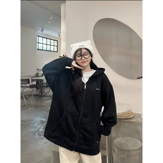 Áo hoodie zip trơn nam nữ form rộng, Áo khoác hoodie Nam Nữ Aurona Local Brand Form Oversize