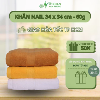 Khăn Nail Tay 34 x 34 Cao Cấp - Chất Liệu Sợi Cotton Mềm Mịn - Đa Dạng Màu Sắc - Khăn Nam Phong