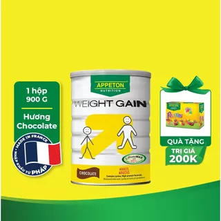 [Tặng 1 kẹo Vitamin C] Sữa Appeton Weight Gain cho Người lớn hương Chocolate lon 900g